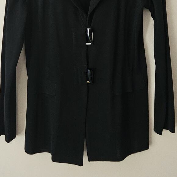Ming Wang Jacket Open Cardigan Jacket Black Stylish Size Medium - Picture 4 of 6